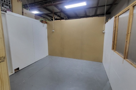 Doorway view of studio