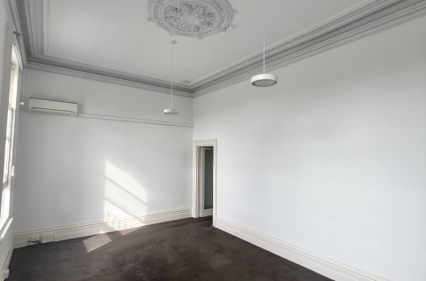 1st room with a beautiful ornate ceiling and lights