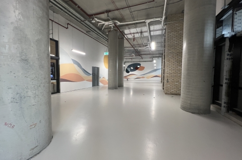 View of space and artwork