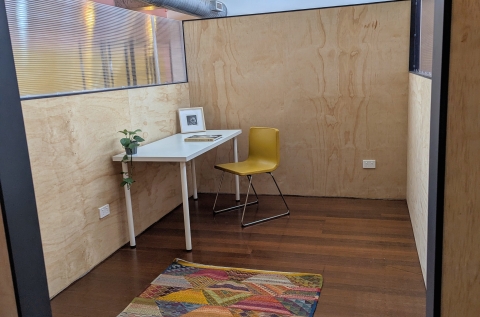 Studio shown furnished for scale. It is suitable for use as a creative office or art studio. Furniture not included. We can supply some tables and chairs if needed. 