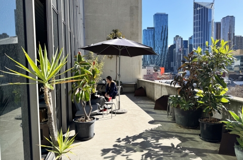 North facing balcony with panoramic view