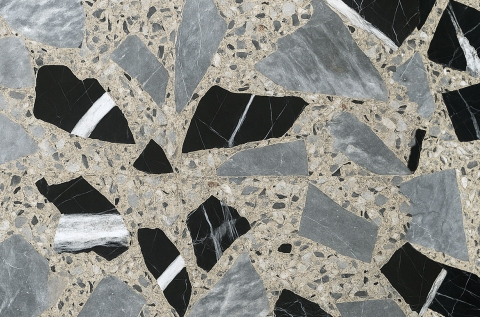 Terrazzo floor tiling