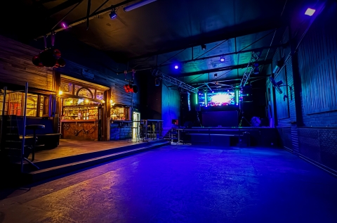 Our spacious main room with customisable lights